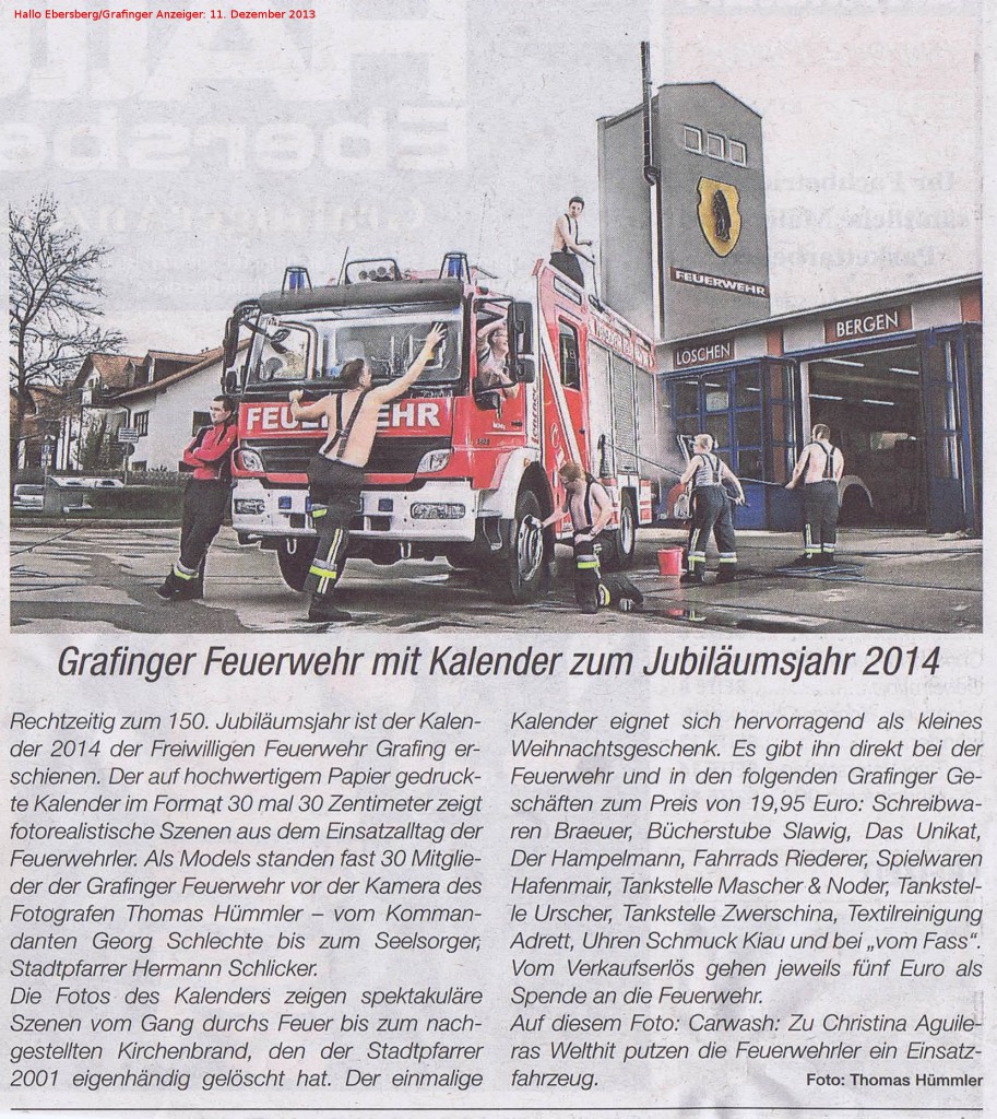 Pressestimmen zum Kalender der Feuerwehr
